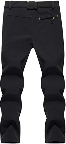 [TACVASEN] トレッキングパンツ メンズ カーゴパンツ 防寒 秋冬用 あったか 保温ズボン 通気 チノパン 裏フリース 釣りウェア スウェット ブラック M 最後 画像