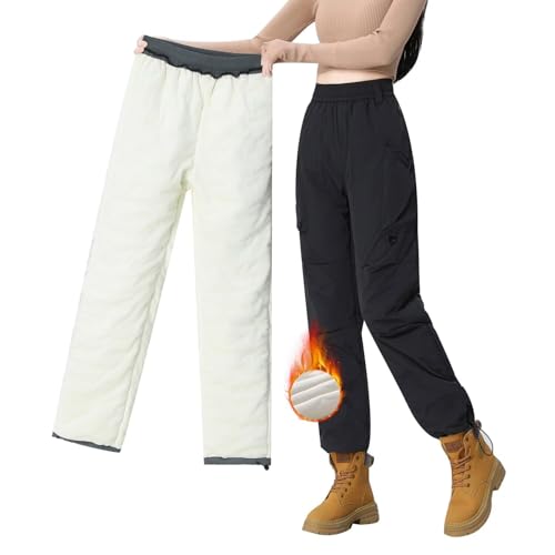 [GAUASUIM] 裏起毛パンツトレッキングパンツレディース防寒ズボンアウトドアロングパンツ 登山 長ズボン 防風防水 秋冬 S～4XL(ブラック) 画像1