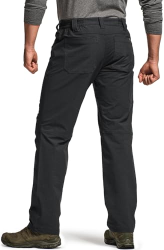 [CQR] 防寒 保温 撥水 パンツ メンズ [撥水・防風・裏起毛] ストレッチ アウトドア 登山 キャンプ 作業着 トレッキングパンツ 冬用 暖パン 裏フリース ロングパンツ HLP831-BLK_32W/30L 最後 画像