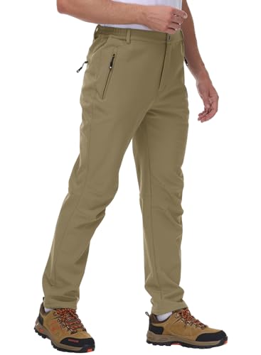 [YSENTO] 登山パンツ メンズ アウトドアパンツ 防寒 防風 耐摩耗 裏起毛 トレッキングパンツ 釣り 作業服 ズボン 秋冬 62-カーキ XL 中間 画像