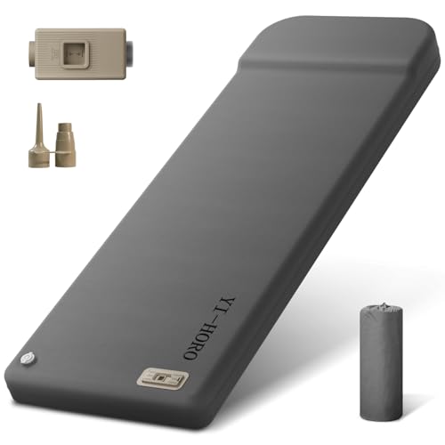 【ワンタッチ!電動排気+電動膨張+高反発スポンジ】エアーマット キャンプ マット 30秒自動膨張 50秒電動排気 1人用 電動ポンプ内蔵 2.7㎏ 高R値9.5 190x 66x8cm 高反発 無臭 静音 寝心地よい アウトドア用 持ち運び便利 災害用 収納ケース付 (グレー) 1枚目 画像