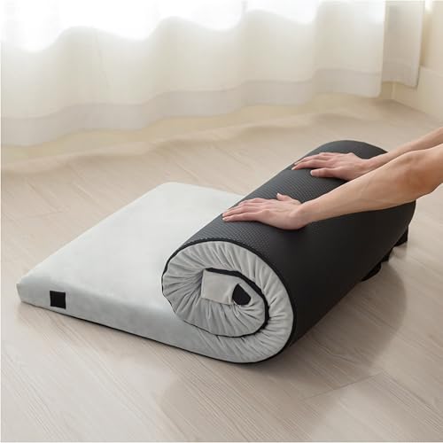 SynthoSpace 車中泊 ごろ寝マット 28D コット 防水加工 防菌防臭 滑り止め 低反発マットレス 体圧分散 厚み5cm お昼寝マット 折り畳み バックル 丸めて収納 来客用布団 コット テント泊 ソロキャン 防災用 180*68*5CM 枕付属なし 1枚目 画像