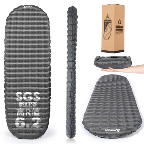 Hikenture高R値6.2 エアーマット【8.5cm極厚●超軽量●SGS認証】断熱性高い コンパクト収納 エアポンプ・取扱書・収納袋・補修テープ付 キャンプ 登山用 車中泊 テント アウトドア 防災 登山 耐水加工 防水 1枚目 画像