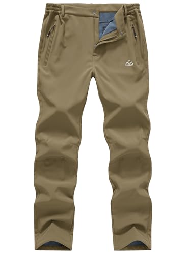 [YSENTO] 登山パンツ メンズ アウトドアパンツ 防寒 防風 耐摩耗 裏起毛 トレッキングパンツ 釣り 作業服 ズボン 秋冬 62-カーキ XL 画像1