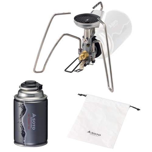 ソト(SOTO) 日本製 シングルバーナー マイクロレギュレーター搭載 (高火力 風に強い) CB缶 軽量 コンパクト 収納ポーチ付 ハイパワー カセットボンベ ソロ デュオ キャンプ トレッキング 登山 レギュレーターストーブ TriTrail(トライトレイル)・CB TOUGH 125セット ST-350TB 1枚目 画像