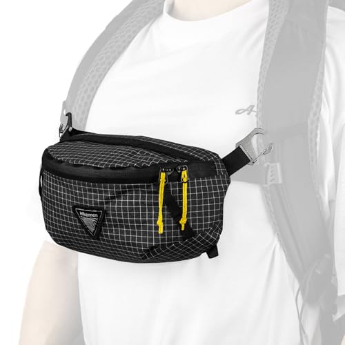 登山用ポーチ リュックに付ける 拡張収納 サコッシュ チェストバックとして ザックに付ける 防水 頑丈 超軽量 アウトドア 釣り ツーリング (ブラック) 1枚目 画像