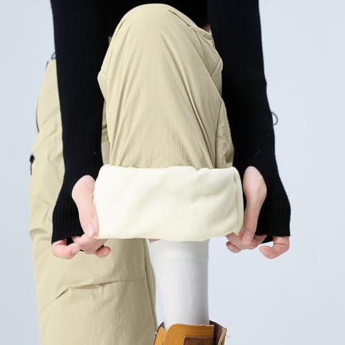 [FLYGAGA] 防寒パンツレディース 裏起毛トレッキングパンツ 登山 アウトドアロング 防水 防風 ズボン 大きいサイズ 調整紐 人気 秋冬 中間 画像