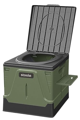スツーレ 【防災グッズ大賞2025】 簡易トイレ 災害用トイレ ポータブルトイレ 防災 アウトドア 非常用 折りたたみ 携帯 stoole (グリーン, Lサイズ (排便袋&凝固剤付き)) 1枚目 画像