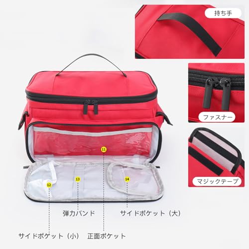 救急箱 箱のみ 家庭用医薬品収納バッグ 可携帯 応急処置バッグ 大容量 横28ｘ幅19ｘ縦16cm 中間 画像