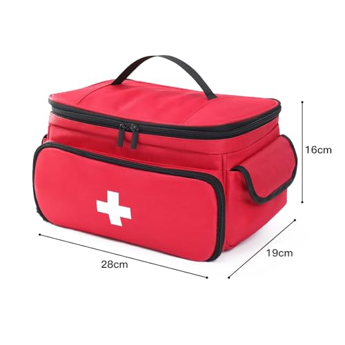 救急箱 箱のみ 家庭用医薬品収納バッグ 可携帯 応急処置バッグ 大容量 横28ｘ幅19ｘ縦16cm 最後 画像