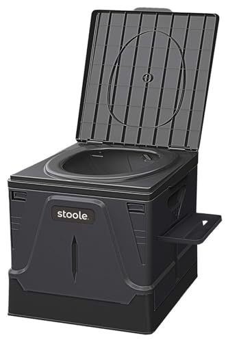 スツーレ 【防災グッズ大賞2025】 簡易トイレ 災害用トイレ ポータブルトイレ 防災 アウトドア 非常用 折りたたみ 携帯 stoole (ブラック, Lサイズ (排便袋&凝固剤付き)) 1枚目 画像