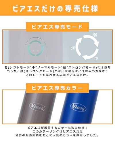 Viaes(ビアエス)【正規品】充電式 携帯おしり洗浄器【水圧強い ストロングモード搭載】(USBケーブル、予備ノズル、専用ポーチ) 電源不要 簡易 シャワー ウォッシュ トイレ ハンディ ポータブル (a.ホワイト/ジョイントなし) 最後 画像