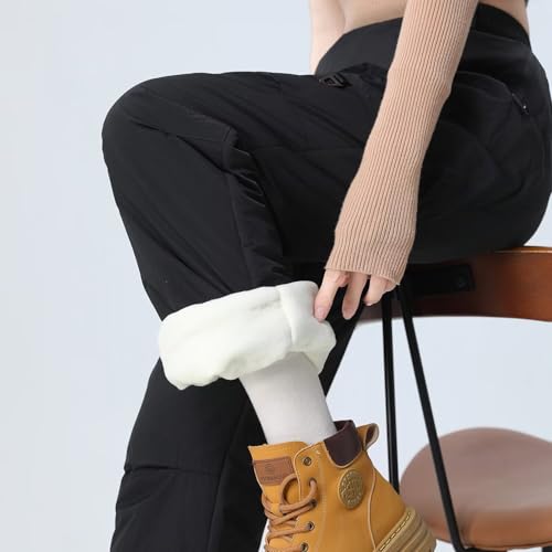 [GAUASUIM] 裏起毛パンツトレッキングパンツレディース防寒ズボンアウトドアロングパンツ 登山 長ズボン 防風防水 秋冬 S～4XL(ブラック) 最後 画像