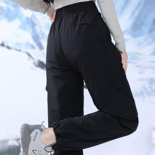 [GAUASUIM] 裏起毛パンツトレッキングパンツレディース防寒ズボンアウトドアロングパンツ 登山 長ズボン 防風防水 秋冬 S～4XL(ブラック) 中間 画像