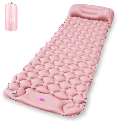 エアーマット キャンプ 足踏み式 【2025新開発&25秒膨らむ】 車中泊マット 枕が付き アウトドア 防災 寝袋 R値4.0 厚手 防水防潮 災害用 軽量 持ち運び便利 簡単収納 収納袋付き 日本語取扱説明書 1枚目 画像