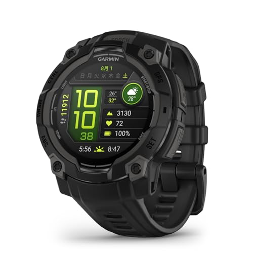 ガーミン(GARMIN) Instinct 3 45mmサイズ AMOLED Black Bezel with Black Band 010-02936-30 【ランニング・ゴルフ・登山・サイクリング等30種類以上対応】【Android/iOS対応】【Suica機能搭載】【ビジネスシーンもOK】【日本正規品】 1枚目 画像