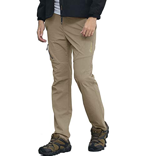 [TACVASEN] カジュアルパンツ メンズ 登山 アウトドア 速乾性 トレッキングパンツ 多機能 パンツ トレーニング 伸縮性 春秋用 カーキ L 中間 画像