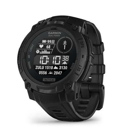 ガーミン(GARMIN) Instinct 3 Tactical Dual Power 45mmサイズ Black 010-02934-80 【ランニング・ゴルフ・登山・サイクリング等30種類以上対応】【Android/iOS対応】【Suica機能搭載】【ビジネスシーンもOK】【日本正規品】 1枚目 画像