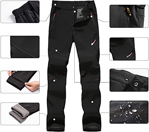 [FLYGAGA] トレッキングパンツ レディース 防寒パンツ 登山パンツ アウトドアパンツ 長ズボンクライミング 裏起毛 防風 防寒 厚手保温 防止ピリング防止 秋冬用 中間 画像