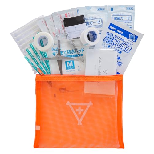 ミニ 救急セット 日本製 品質 フラバ 携帯用 A5サイズ 救急箱セット 救急バッグ 救急箱 持ち運び 応急手当用品 (ポイズンなし) 防災士監修 キャンプ アウトドア 応急処置 ファーストエイド キット 1枚目 画像