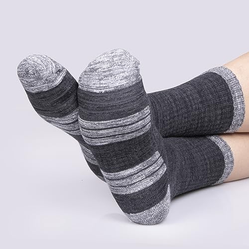 [YUEDGE] 靴下 メンズ スポーツ 厚手 ソックス クッション 登山用 トレッキング 通気性 吸汗 防臭 高級綿 5足セット 26-28 CM 最後 画像