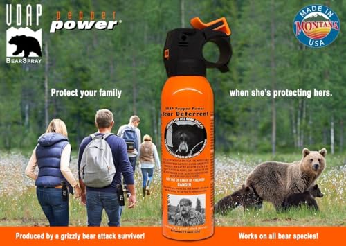 EPA認証済み UDAP 熊撃退スプレー ホルスター付 (アメリカ森林警備隊採用品)正規輸入品 熊スプレー 業務用 自治体導入 法人 専用ホルスター (1本) 中間 画像