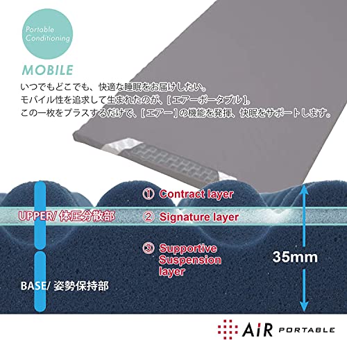 nishikawa 【 西川 】 [エアーポータブル] モバイルマット モバイル マットレス シングル ベッドの上に1枚プラス 点で支える 持ち運び用 出張 遠征 エアー AiR ブラック HD07331621M 【30日間のお試しサービス対象】 中間 画像