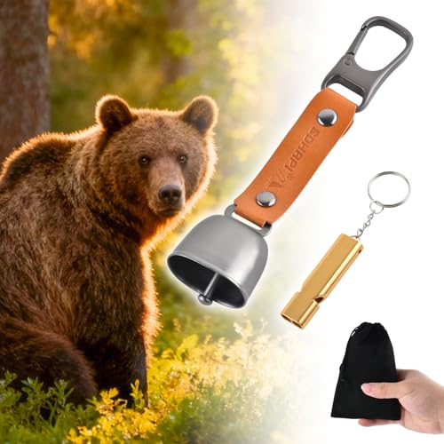 SOHAPI 熊よけ鈴 消音機能付き 熊鈴 くまよけ鈴 大音量 ホイッスル コンパクト収納 袋付き (ブラウン) 1枚目 画像