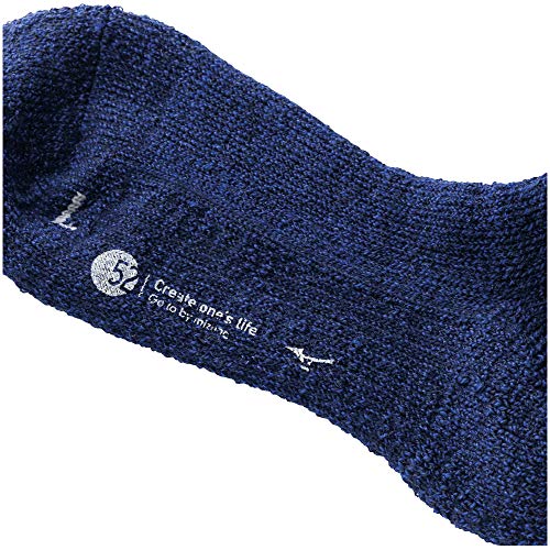 [ミズノ] アウトドアトラベルウェア ブレスサーモウール 厚手ソックス Go to by mizuno B2JX9503 メンズ ブルー 25.0-27.0 cm 中間 画像