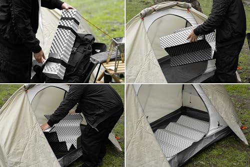 キャプテンスタッグ(CAPTAIN STAG) キャンプマット IXPE フォームマット 56×186cm アルミ加工 収納バッグ付き ブラック×シルバー UB-3078 最後 画像