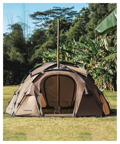 OneTigris TOWER-M ドームシェルター ドーム型テント 自立式 2-4人用 煙突穴 ポール付き UPF50+ 日よけ 防水 通気性 ナイロン PUコーティング キャンプ アウトドア ソロ ファミリー ツーリング 1枚目 画像