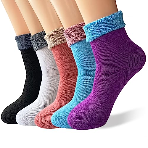 [MOSOTECH] 靴下 レディース 暖かい 冬 5足セット 厚手 防寒 厚手 あったか 吸汗消臭 耐久性 保温 登山 靴下 1枚目 画像