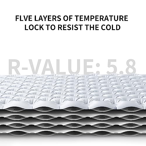 Naturehike 公式 高R値 エアーマット R5.8超軽量 約500g SGS認証 実用新案登録 4シーズン (≥-20℃使用可能) アウトドア 厚手7cm コンパクト キャンプ 登山 インフレーターマット 連結可能 耐水加工 車中泊 テント泊 防水 保温 防災 収納袋付き 中間 画像