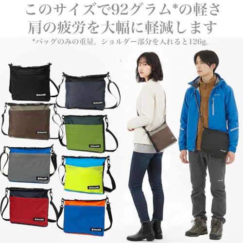 [Shoebill] サコッシュ バッグ ショルダーバッグ ナイロン 防水 登山 アウトドア (ブラック) 最後 画像