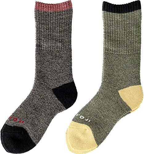 [千代治のくつ下] 本格トレッキングソックス(登山用靴下) レディース 2足組 22-24cm ブラック&オリーブ 日本製 1枚目 画像