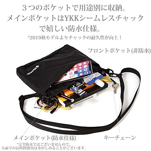 [Shoebill] サコッシュ バッグ ショルダーバッグ ナイロン 防水 登山 アウトドア (ブラック) 中間 画像