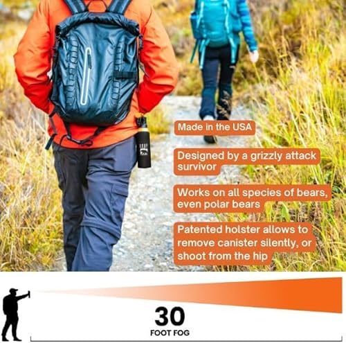EPA認証済み UDAP 熊撃退スプレー ホルスター付 (アメリカ森林警備隊採用品)正規輸入品 熊スプレー 業務用 自治体導入 法人 専用ホルスター (1本) 最後 画像