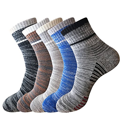 [CYCLETRACK] 靴下 メンズ 【通気 抗菌 綿】 スポーツソックス カジュアル アウトドアソックス 登山 トレッキング 5足組 中厚手 画像1