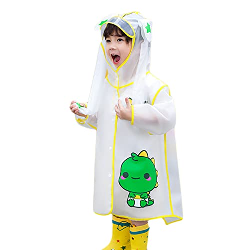 [ZAI2] レインポンチョ 男の子 保育園 通学用レインコート 黄 レインウェア 大きいつば 前開き 通気性 軽い S ツバ付き ポンチョ キッズ 通学 小動物柄 防災 防水 子供 レインコート かっぱ アウトドア ランドセル対応 ポケット付き 1