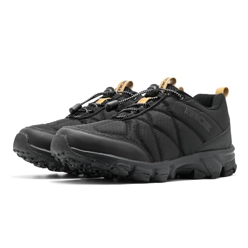 [モズ] トレッキングシューズ ローカット メンズ スニーカー 軽量 防水 撥水 防滑 ハイキング ウォーキング クイックレース 靴 5270 (ブラック, 26.5 cm) 1