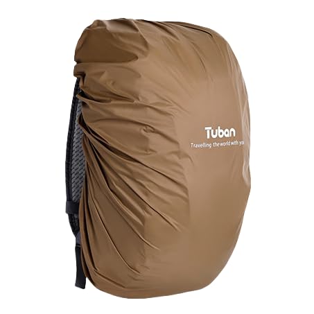 【2025年のNEWスタイル】リュックカバー 強力防水 高耐久性 風飛び防止 アウトドア 通勤 通学 梅雨対策 雨よけ 防水 ザックカバー 【ブラウン/L(40L-55L)】の外観・全体像 画像