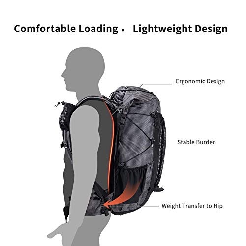 Naturehike新屋外バッグ40L + 5L超軽量420Dナイロン防水登山リュックスポーツバッグハイキング旅行のバックパック大容量 収納性 軽量 高通気性 多機能 男女兼用 旅行用の特徴・詳細 画像