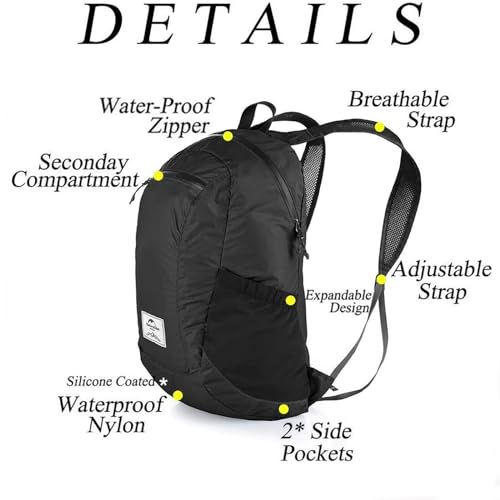 Naturehike 18L 防水 ハイキング デイパック 軽量 パッカブル バックパック 旅行用 飛行機 旅行 小型 バックパック 大人用, インディゴ, 18L, 旅行用バックパックの詳細・まとめ 画像