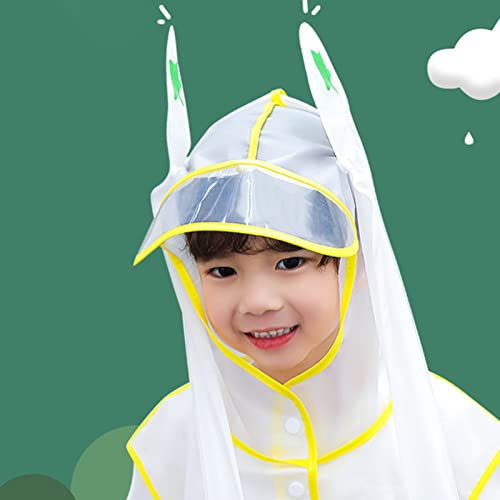 [ZAI2] レインポンチョ 男の子 保育園 通学用レインコート 黄 レインウェア 大きいつば 前開き 通気性 軽い S ツバ付き ポンチョ キッズ 通学 小動物柄 防災 防水 子供 レインコート かっぱ アウトドア ランドセル対応 ポケット付きの特徴・詳細 画像