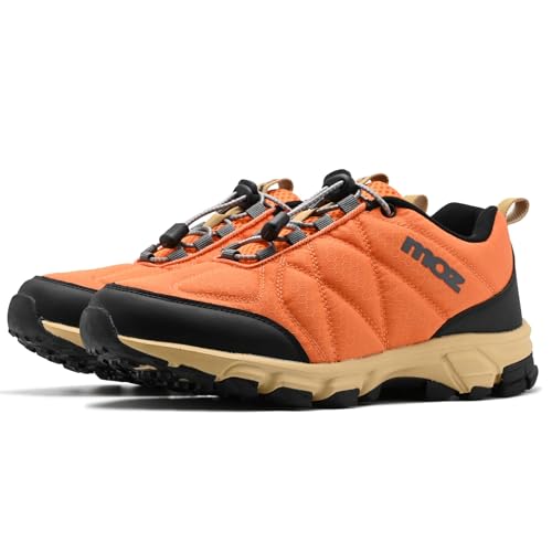 [モズ] トレッキングシューズ ローカット メンズ スニーカー 軽量 防水 撥水 防滑 ハイキング ウォーキング クイックレース 靴 5270 (オレンジ, 26.5 cm) 1