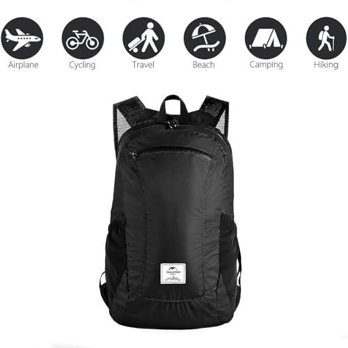 Naturehike 18L 防水 ハイキング デイパック 軽量 パッカブル バックパック 旅行用 飛行機 旅行 小型 バックパック 大人用, グレー, 18L, 旅行用バックパックの特徴・詳細 画像