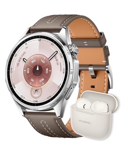 【FreeBudsセット】HUAWEI WATCH GT 6 46mm スマートウォッチ 1.47インチ大画面 最長21日間バッテリー ゴルフ/サイクリング/登山 スポーツモード100種類以上 GPS搭載 情緒/健康モニタリング iOS & Android対応 グレー+HUAWEI FreeBuds SE 3 ワイヤレスイヤホンの外観・全体像 画像
