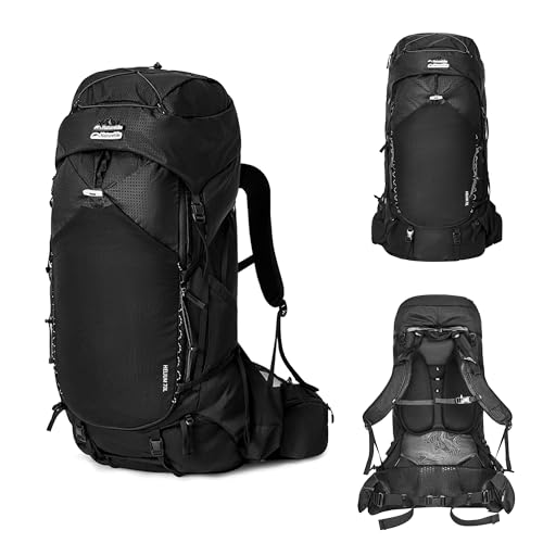 Naturehike 登山リュック 70L大容量 圧力分散 U型大開口 30mm厚さベルト 長さを自由に調節 分類収納 人間工学設計 異なる体型に対応 防雨リュックカバー付き コンパクト 快適 滑り止め 通気 メッシュショルダー 多機能なサイトポケット 取り外せるトップポケット メンズ バックパック 登山バッグ 徒歩 アウトドア キャンプ ハイキングバッグ (Lサイズ(45.5-53cm)) 1