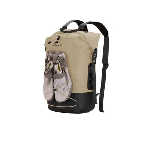 Naturehike男性用防水バックパック、ハイキングバックパック防水アウトドアデイパック、軽量キャンプ旅行20L/30L/40L。, カーキ, 20L, 防水バックパック 1