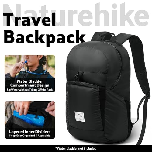 Naturehike 30L 軽量ハイキングバックパック、防水キャンプ収納可能バックパック、旅行飛行機用超軽量デイパックの特徴・詳細 画像